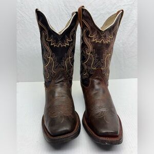 El Carrizal Men's Western Cowboy Boots - Brown with Black Shaft, SZ 9.5 US